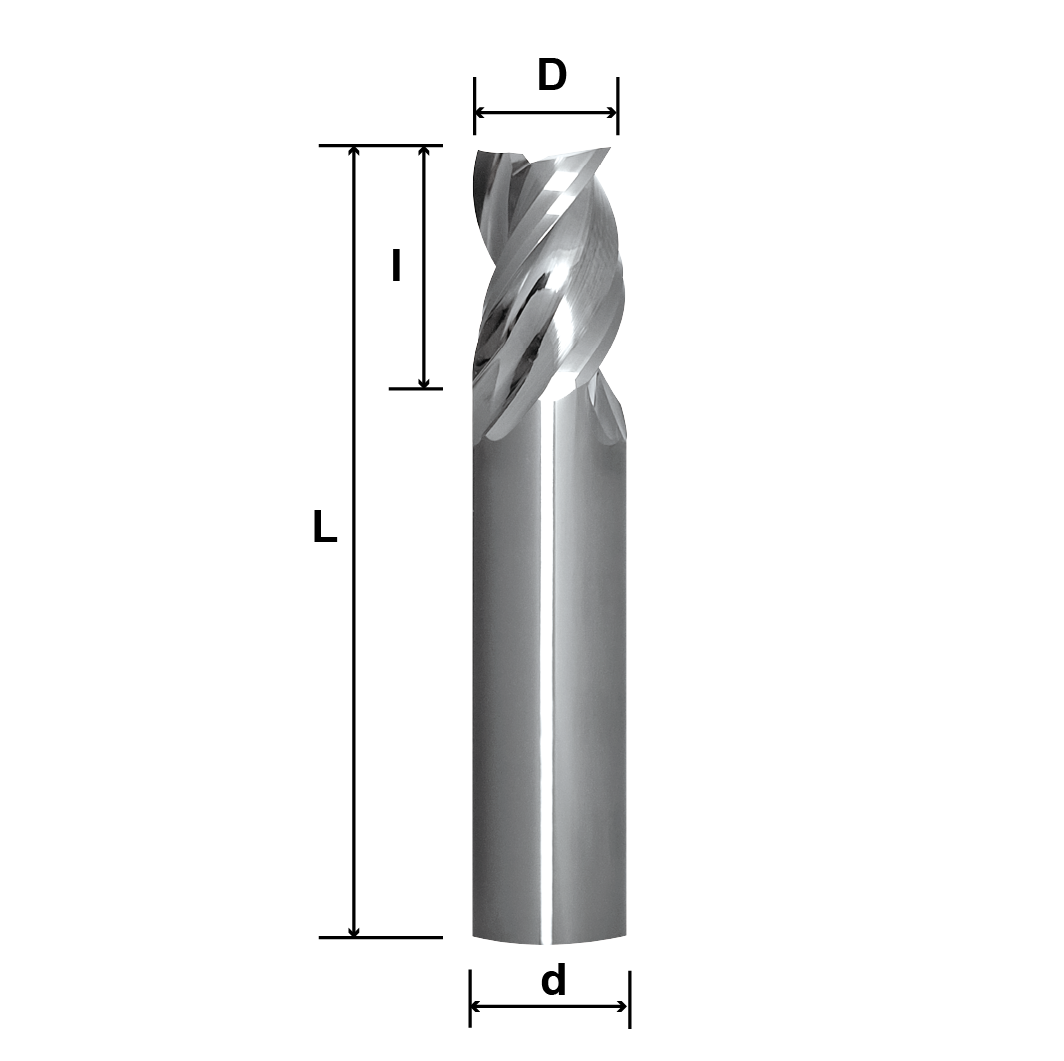 2D TMAE (Compound Lathe End Mill for Aluminum Alloy),3 Flutes