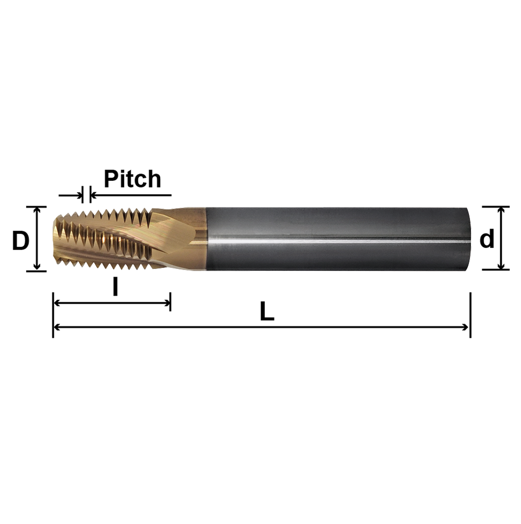 VUC Tungsten Carbide Thread Milling Tools-NPT/NPTF (Internal/External)